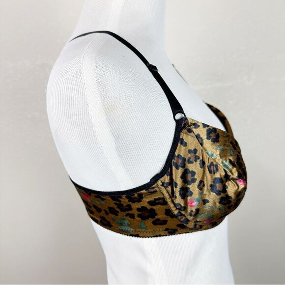 Victorias Secret Vintage Cheetah Rose Push Up Second Skin Bra 34C - Picture 3 of 8